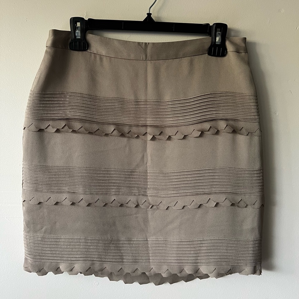 Banana Republic Laser Cut Taupe Skirt, 4